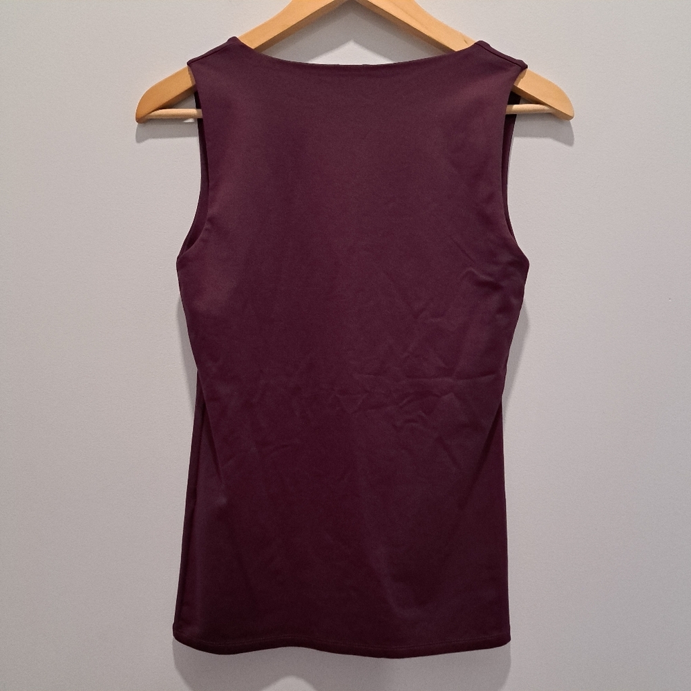 Zara Plum Purple Classic Minimalist Square Neck Sleeveless Contour Top Womens M - Picture 2 of 6